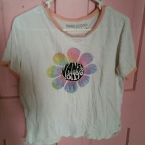 Vans floral pink ringer tee